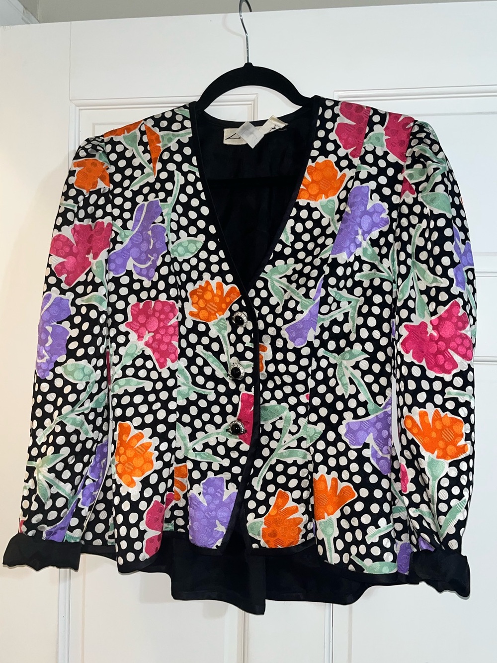 Vintage 80s floral blazer jacket